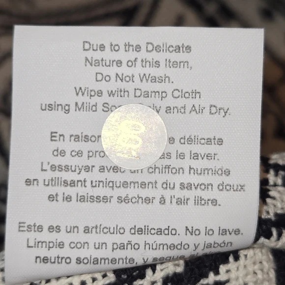 Thirty One Jewell‎ NWOT Black & White Rio Weave XL Reversible Tote 16"X14"X5" - Picture 12 of 14